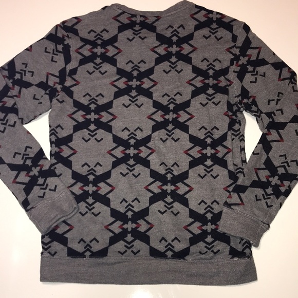 On The Byas Sweatshirt Gray, Black & Red Size Medium Kangaroo Pocket - Picture 9 of 9
